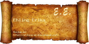 Ehling Erika névjegykártya